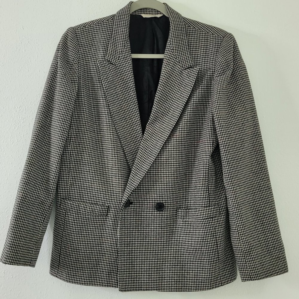 Vintage Blazer Houndstooth Black Beige Red Fits Size 6 Tagged 7/8